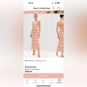 Champagne Ruffled Tiered Midi Gown Zimmermann